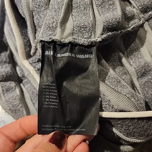 Alexander Wang Bodycon Skirt Engineered Stripe Grey XS - Picture 5 of 9